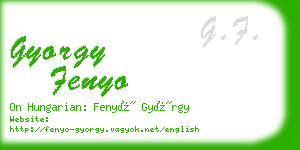 gyorgy fenyo business card